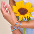 Milchstraße | Silber | Galaxie Glas Makramee Perlen Armband